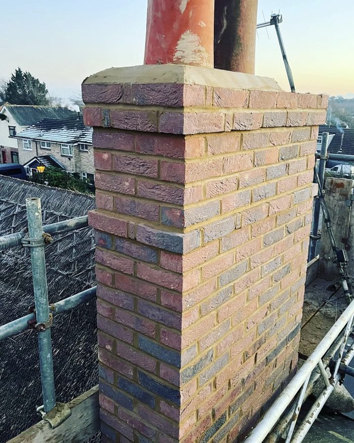 Chimney rebuild by MNM Building Services, Poole